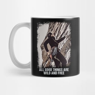 Rock Climber Motto Vintage Grunge Mountain Summit Art Style Mug